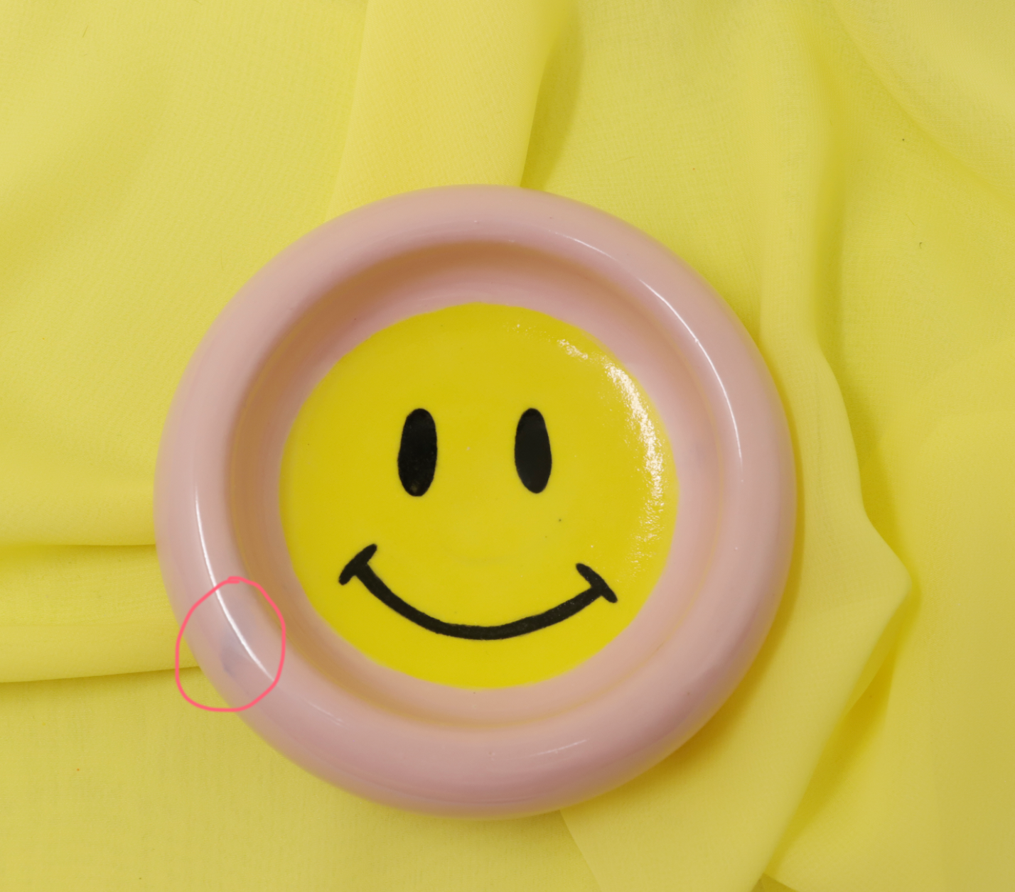 Smiley Asthray / Trinket pink SECONDS