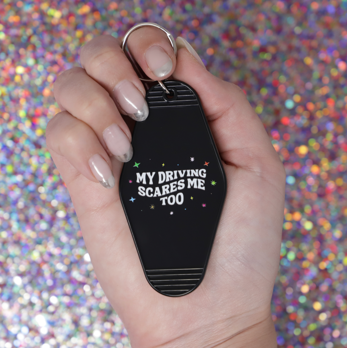 Motel keychain My Driving Scares Me