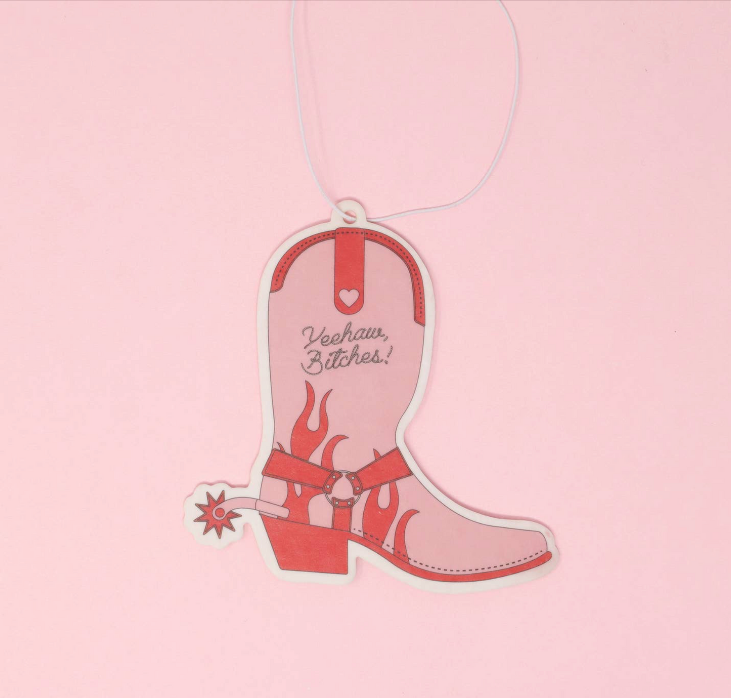 Yeehaw bitches Airfreshener - Cowboy Boots Pink and Red
