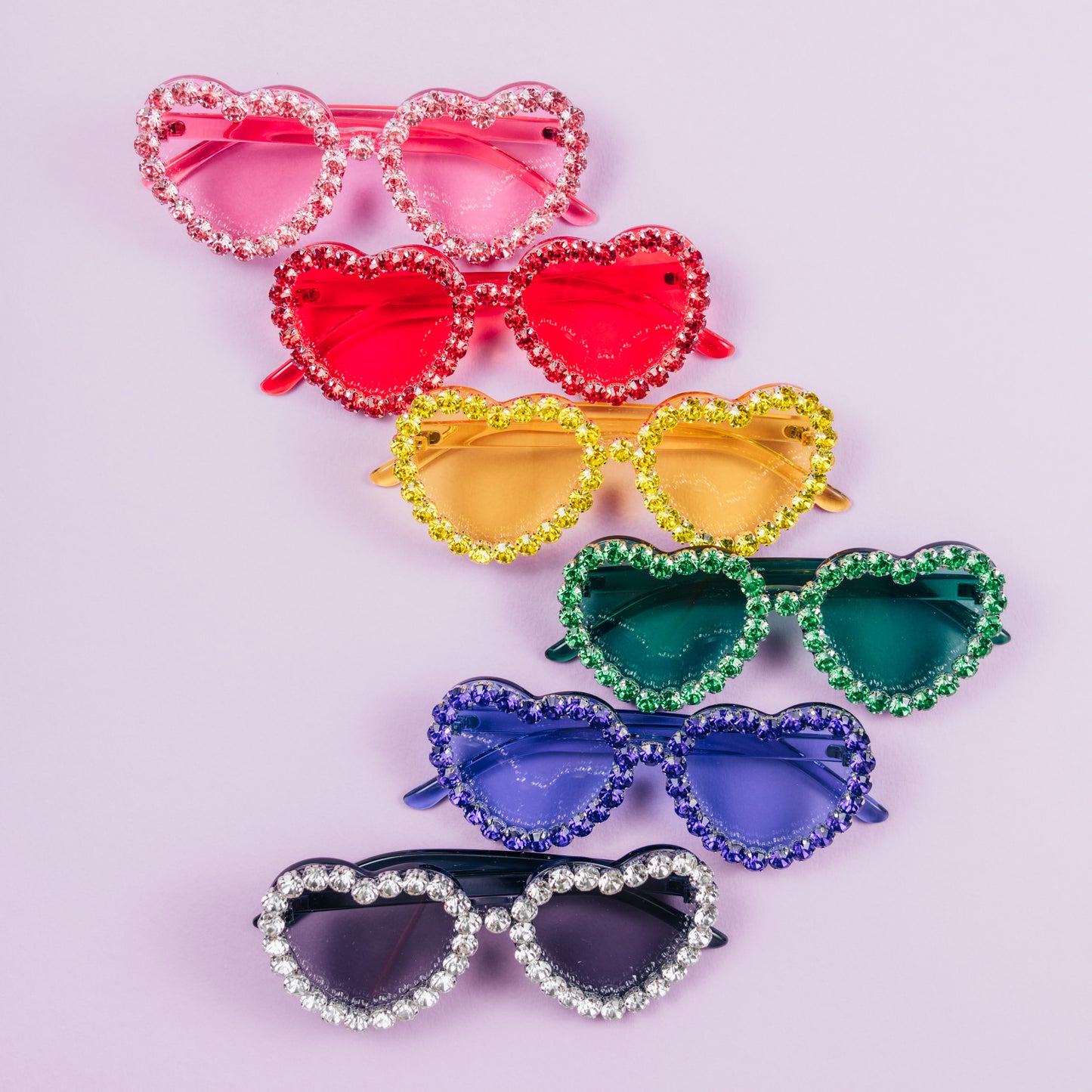 GREEN HEART RHINESTONES SUNNIES