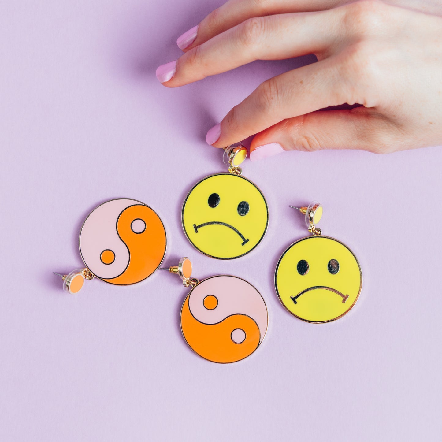 Sad Smiley Face Earrings