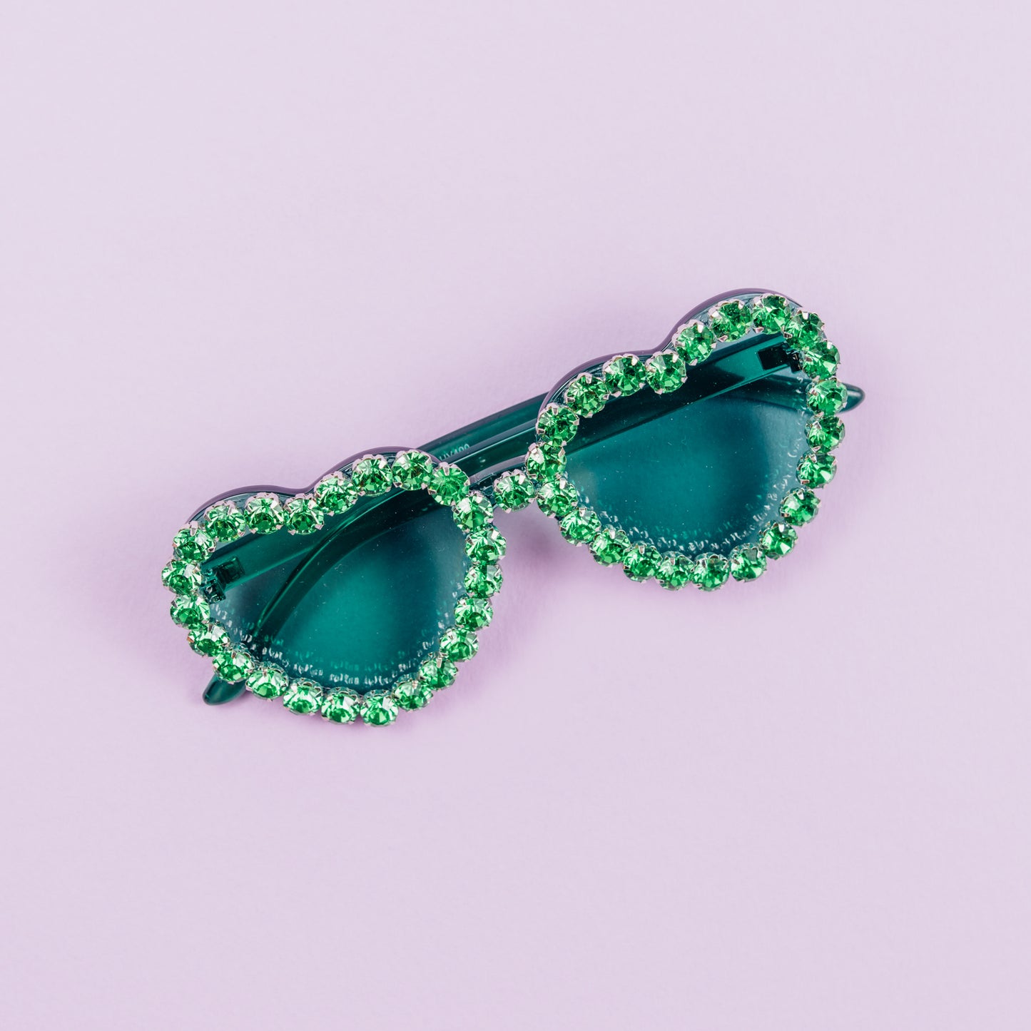 GREEN HEART RHINESTONES SUNNIES