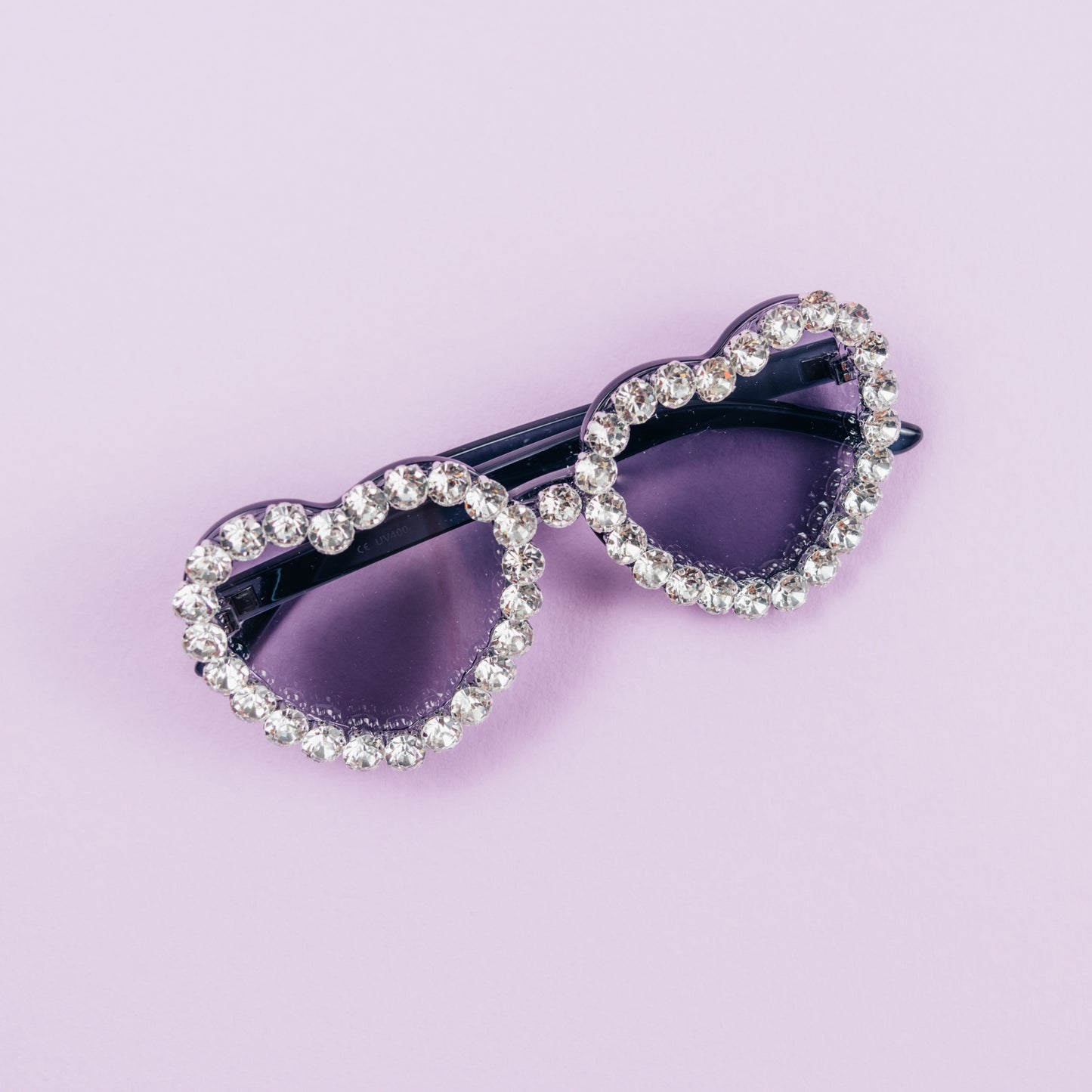 CLEARLY BLACK HEART RHINESTONES SUNNIES