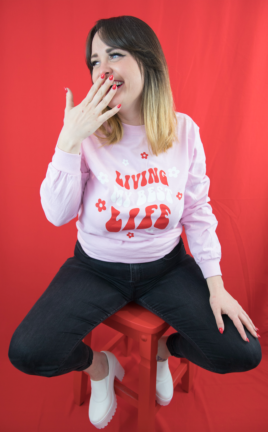 Living my best life long sleeve t-shirt