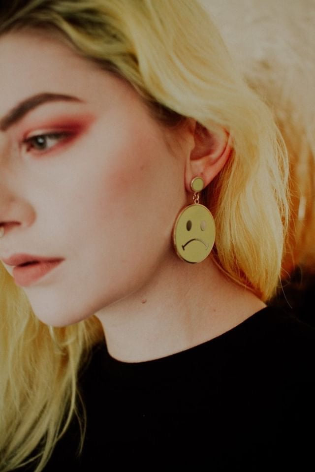 Sad Smiley Face Earrings