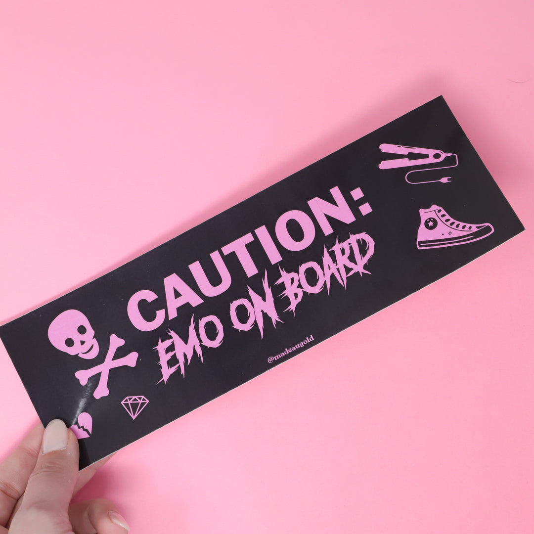 Bumper sticker - Emo on board – Made Au Gold