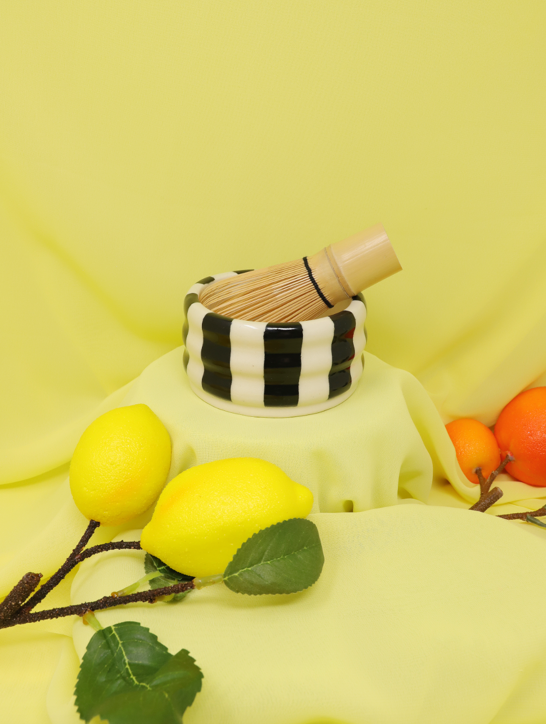 Black&White Stripes matcha bowl / trinket
