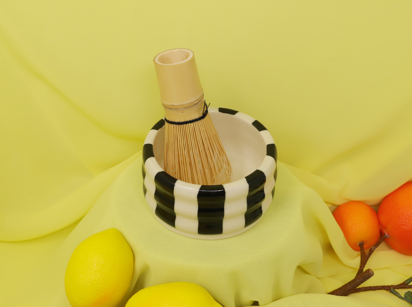 Black&White Stripes matcha bowl / trinket