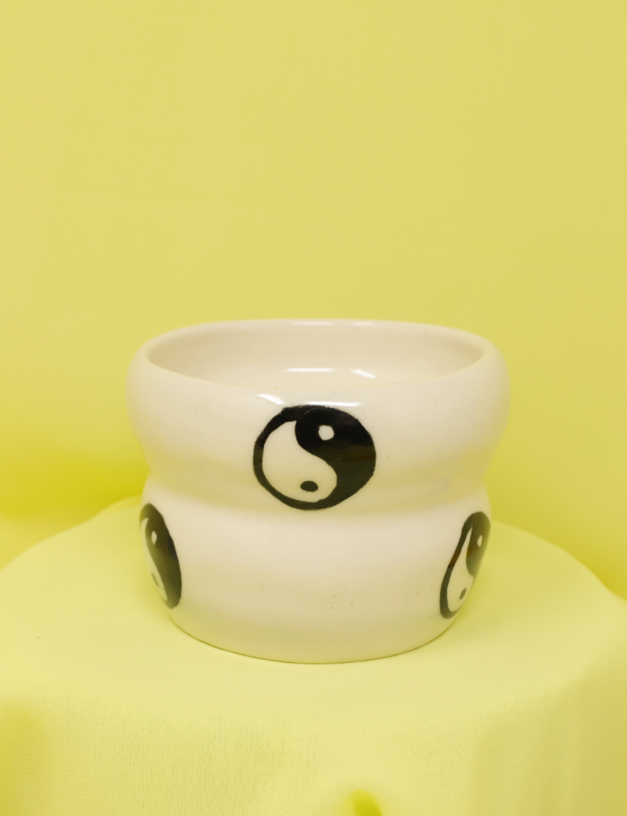 Yin Yang Ceramic Wobbly Espresso cups