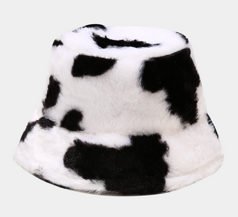 Black Cow Print Bucket Hat