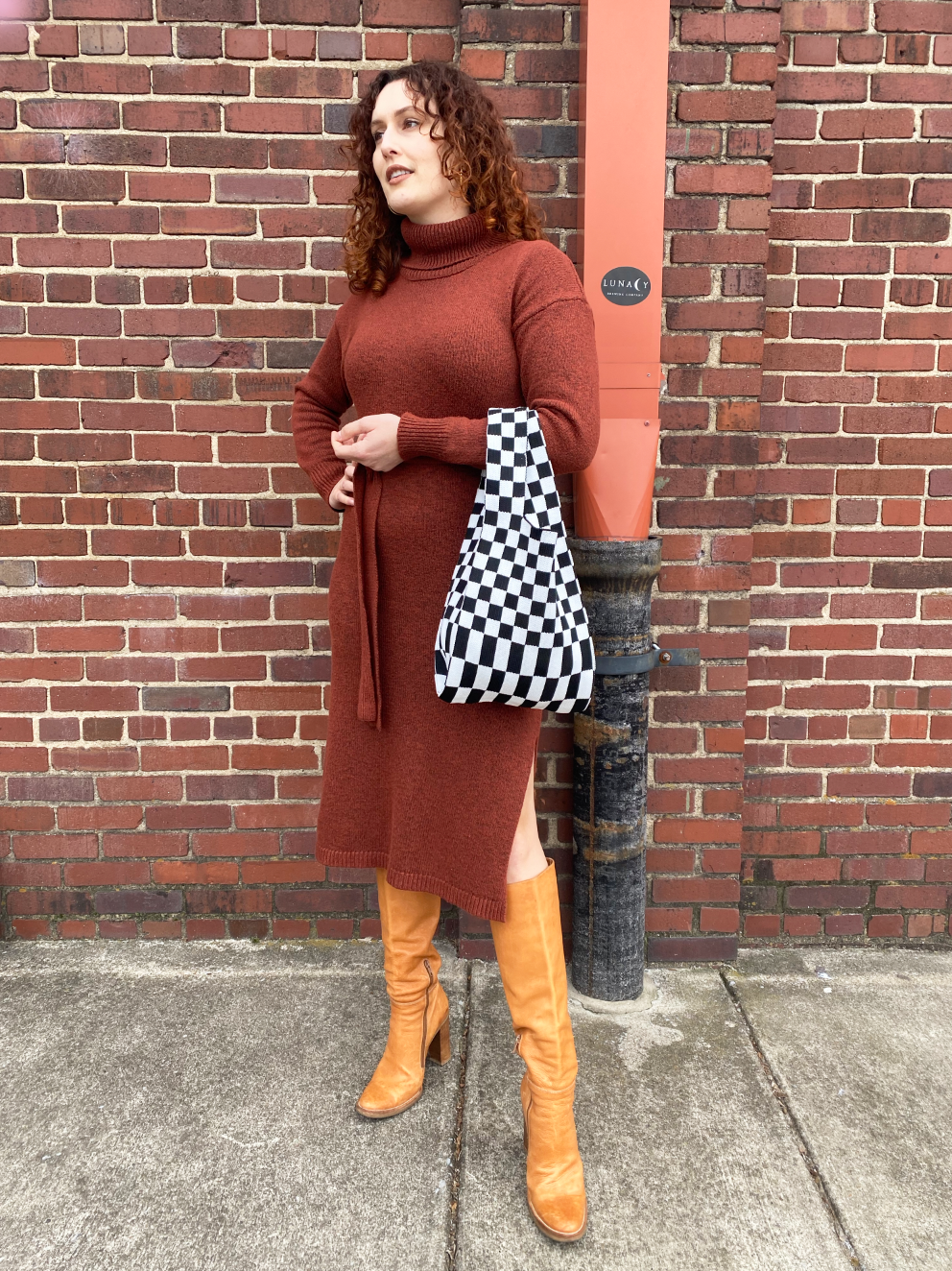 Black and White Checkered Tote Bag