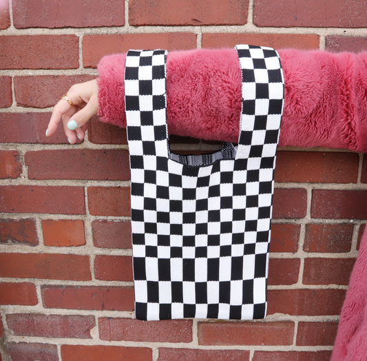 Black and White Checkered Tote Bag