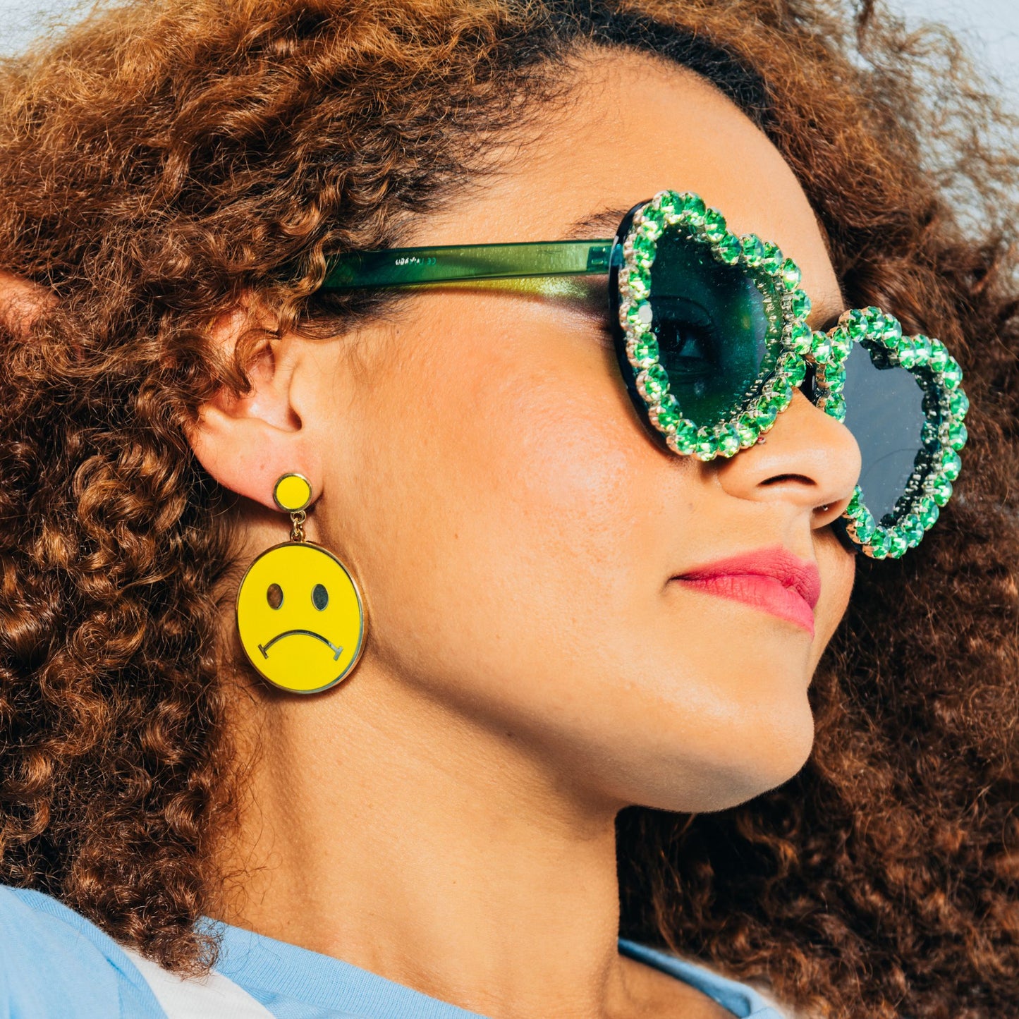 GREEN HEART RHINESTONES SUNNIES