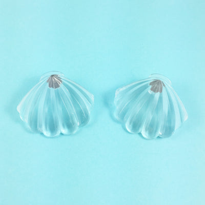 Mermaid Shell Earrings Studs - Made Au Gold