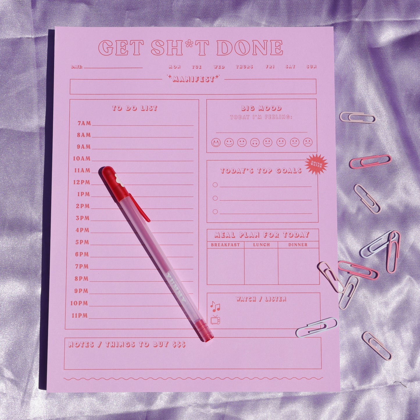 Get shit done ultimate daily planner notepad