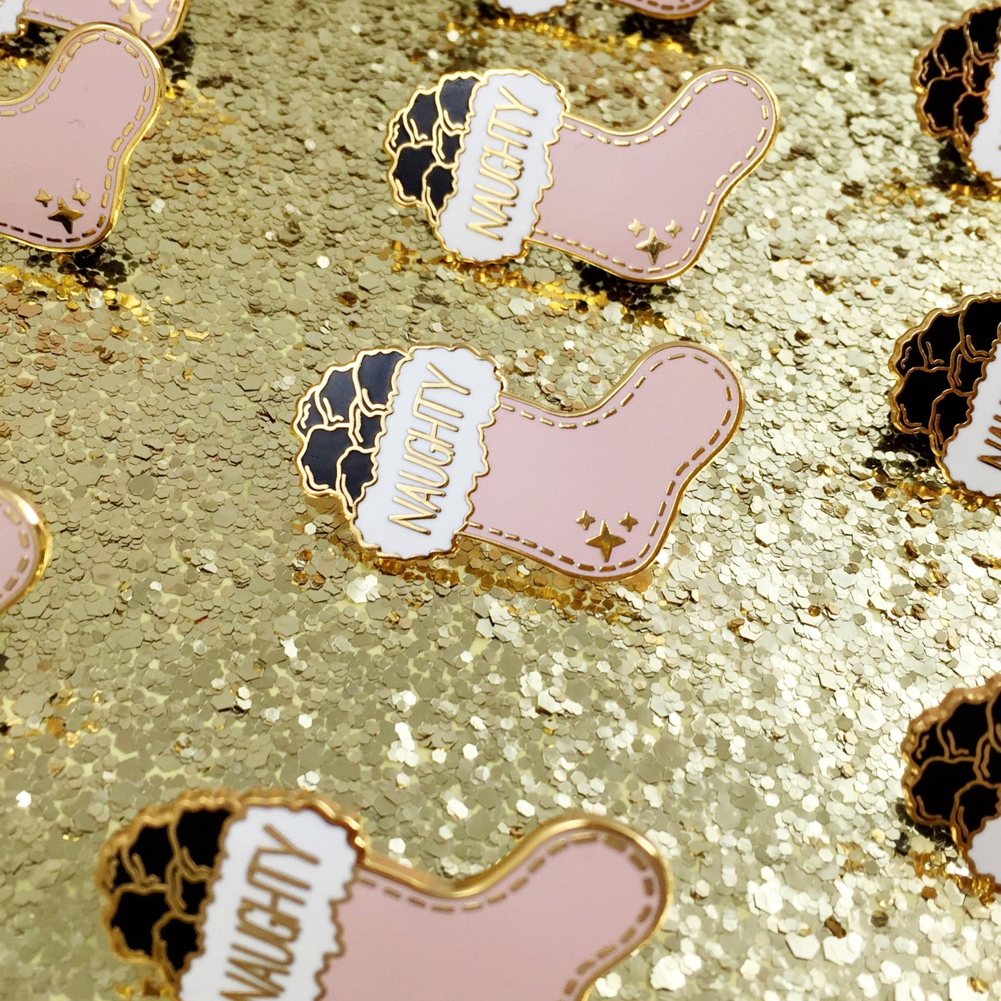 Naughty Christmas enamel pin