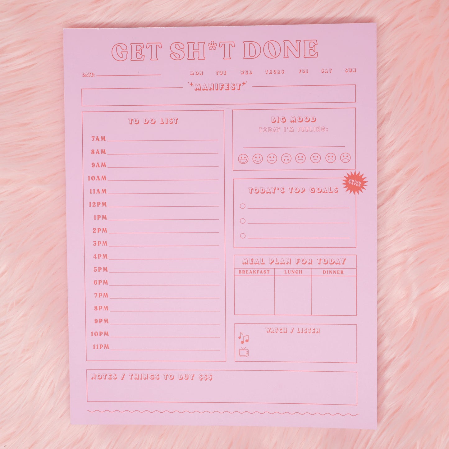 Get shit done ultimate daily planner notepad