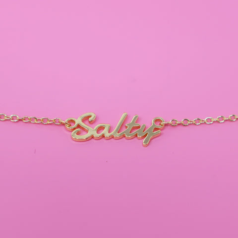 salty necklace, salty gold necklace